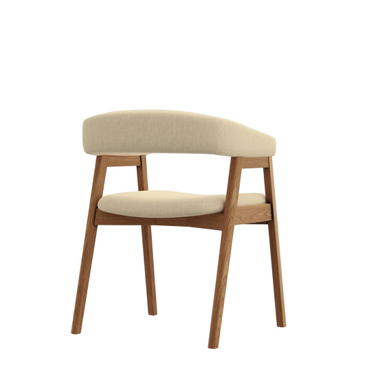 Alpine Furniture Cove curved-back side chairs with wooden legs and upholstered seats, showcasing elegant design and comfort.