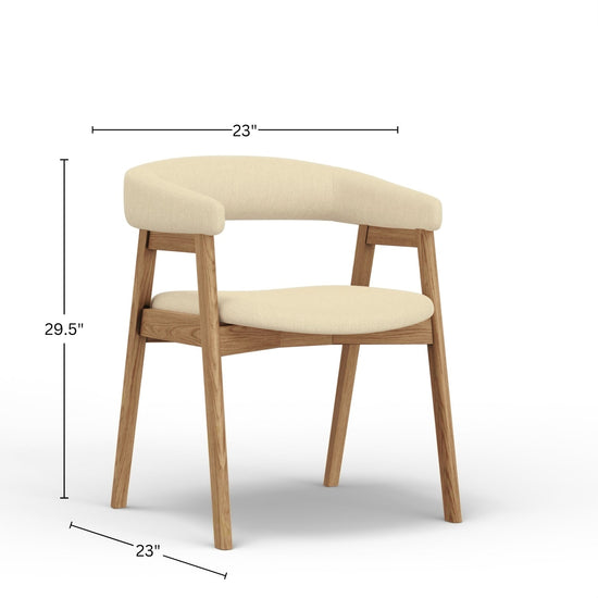 Alpine Furniture Cove curved back side chairs with wooden legs and upholstered seats, designed for dining or living spaces.