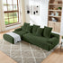 Green velvet L-shaped sectional sofa by HouseOfZazla, modern modular couch with plush cushions and stylish design.