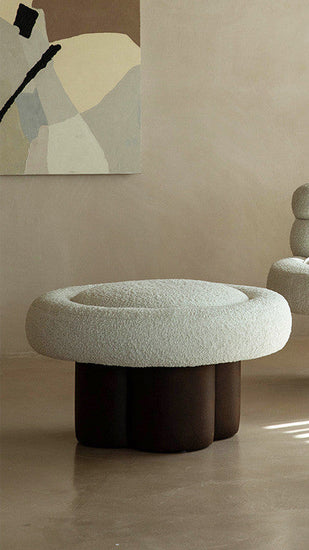 FLIPSTYLEZLLC Sherpa velvet accent sofa with ottoman, modern lounge chair set, plush fabric and stylish design.