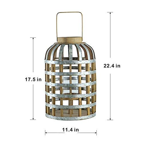 Wooden decorative lantern with handle by HouseOfZazla, suitable for indoor, outdoor, garden, or wedding decor.
