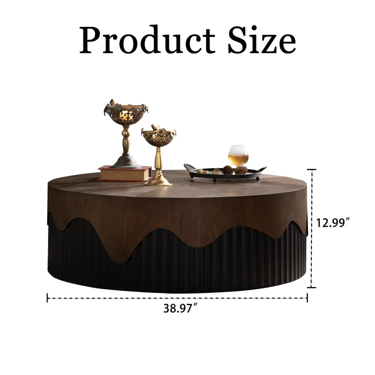 38.97' Round Coffee Table Handcrafted - Modern Home & Kitchen