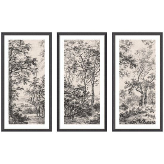Kate & Laurel Antonie Waterloo landscape 3-piece framed wall art set featuring scenic nature images for home decor.