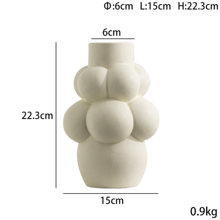 Simple Modern Bubble Ball ceramic vase by FLIPSTYLEZLLC, featuring a unique shape ideal for indoor floral decoration.
