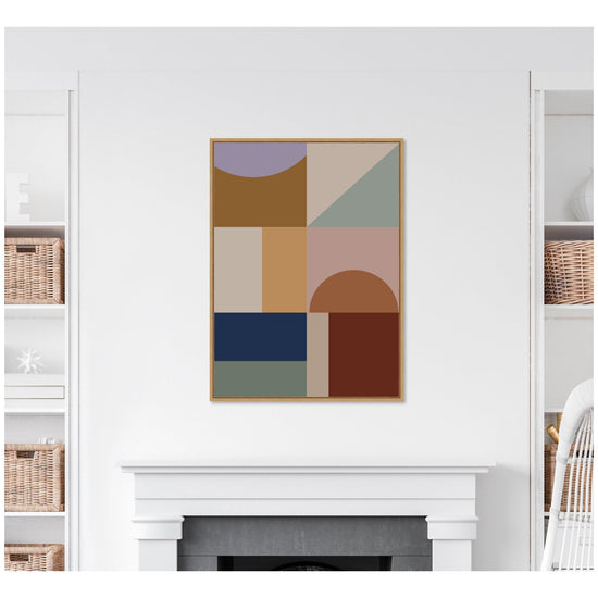 Modern bohemian framed canvas wall art featuring a boho pattern, created by kateandlaurel for stylish home decor.