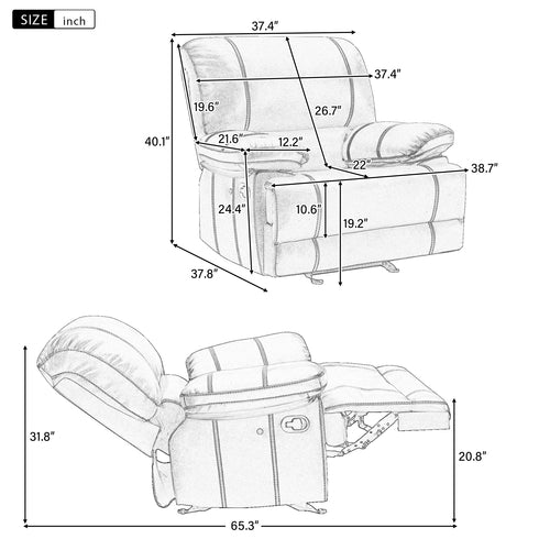 Recliner Chair Sofa Manual Reclining in US | Modern Home & Kitchen