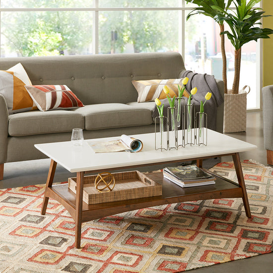 VYSN Blak Hom Classic minimalist coffee table with mid-century wood design and built-in storage for home and garden decor.