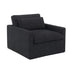 HouseOfZazla Naveen swivel chair with toss pillow, modern 360° lounge chair in stylish fabric, perfect for living rooms.
