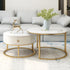 Modern Minimalist Slate Round Coffee Table Combination - Modern Home & Kitchen