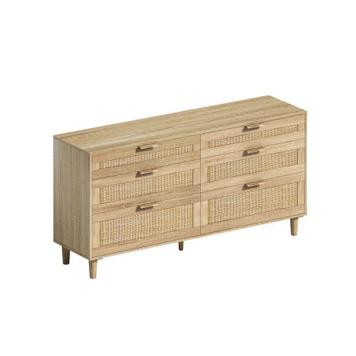Rattan Dresser With Drawers, 6 Drawer Dresser For Bedroom, Clothes - Modern Home & Kitchen