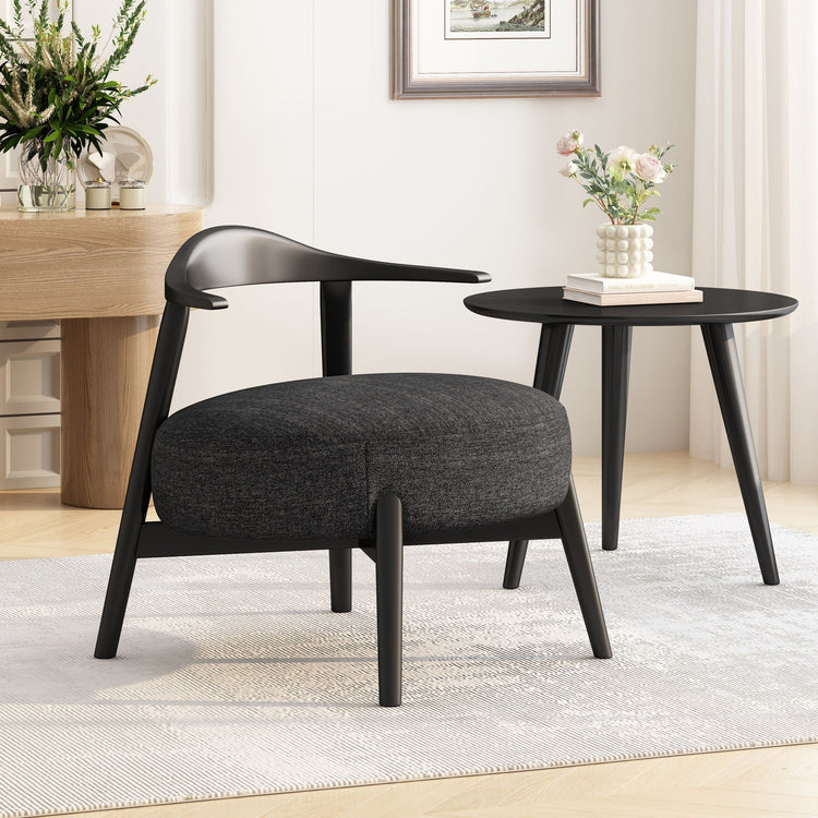 Modern upholstered accent chair with armless design and birch wood legs, ideal for living room decor by HouseOfZazla.