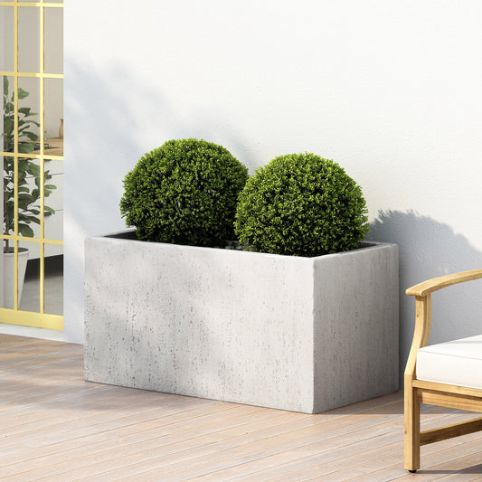 white outdoor concrete planter