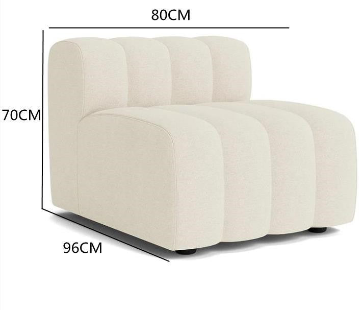 Off-white modern curved sofa by FLIPSTYLEZLLC featuring lamb velvet upholstery and sectional design for contemporary living rooms.