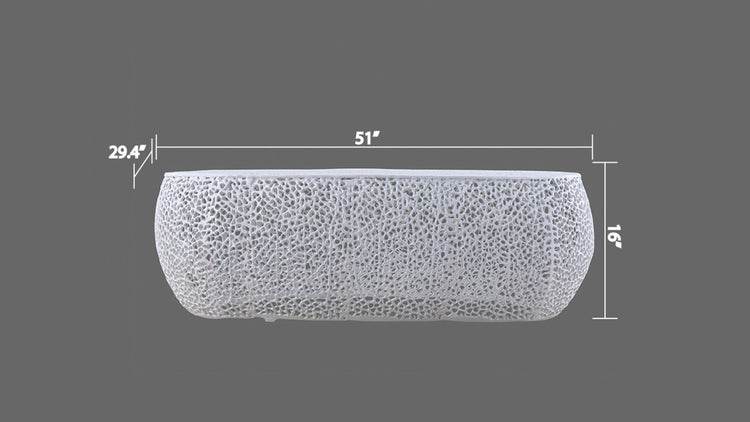 T3601-50 Oval Coffee Table White - Modern Home & Kitchen