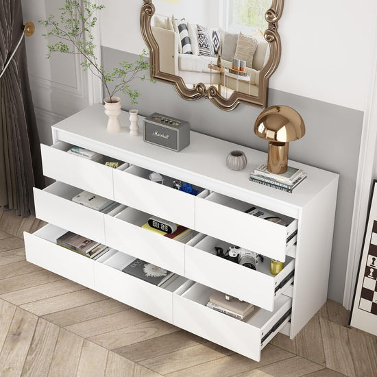 9-Drawer White Dresser – Modern Storage for Bedroom & Home - Modern Home & Kitchen