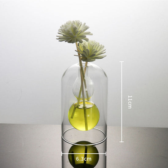 Glass vase by FLIPSTYLEZLLC, modern double container for home decor, wedding decoration, and hydroponic flower arrangements.
