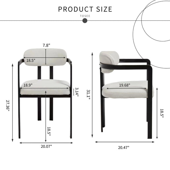 Set of two HouseOfZazla dining arm chairs with wooden legs and upholstered seats, stylishly arranged for a dining room setting.