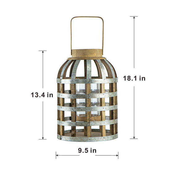 Decorative wooden lantern with handle by HouseOfZazla, suitable for indoor, outdoor, garden, or wedding decor.