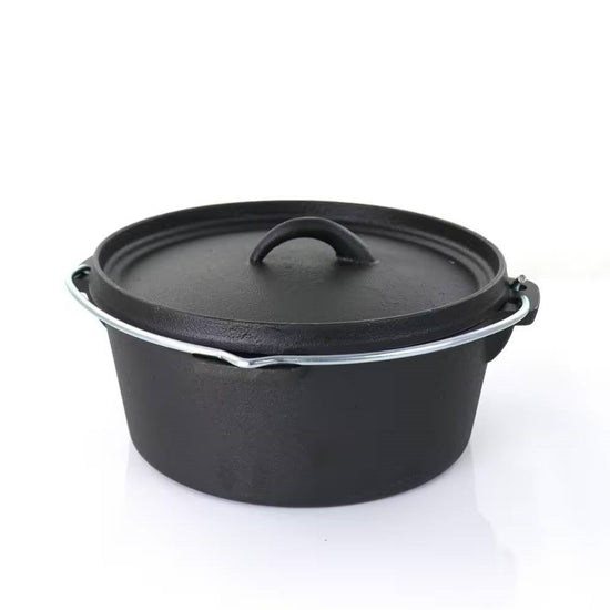 5-Piece Cast Iron Cookware Set with Dutch Oven Griddle and 2 Skillets - Modern Home & Kitchen