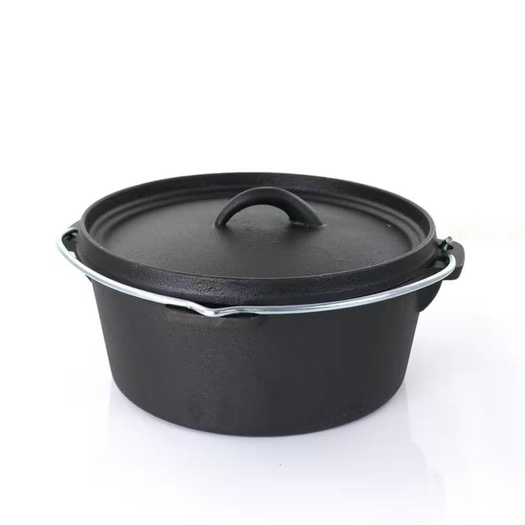 5-Piece Cast Iron Cookware Set with Dutch Oven Griddle and 2 Skillets - Modern Home & Kitchen