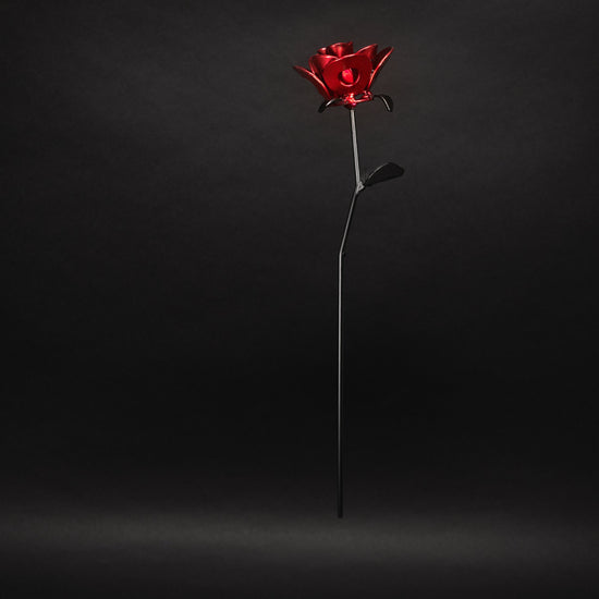Red and Black Immortal Roses, Recycled Metal Roses, Steel Rose - Modern Home & Kitchen