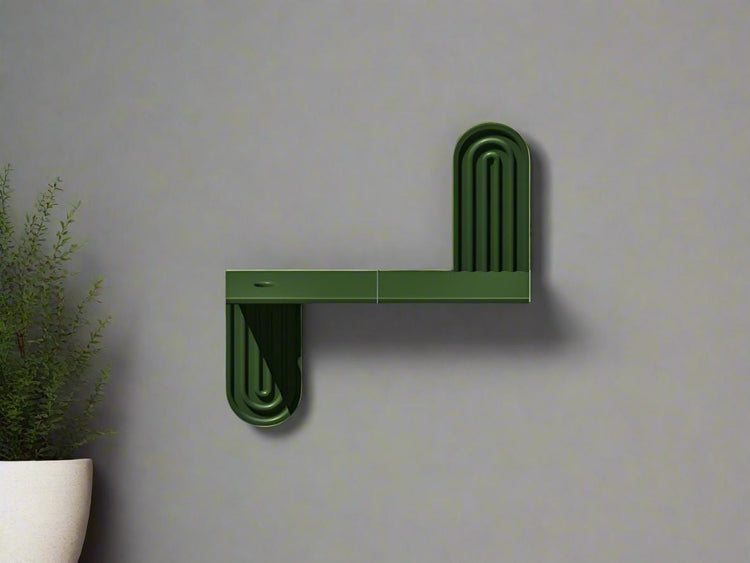 Modern Floating Wall Shelf | Unique Arch Oval 3D Printed Decor Shelf for Entryway
