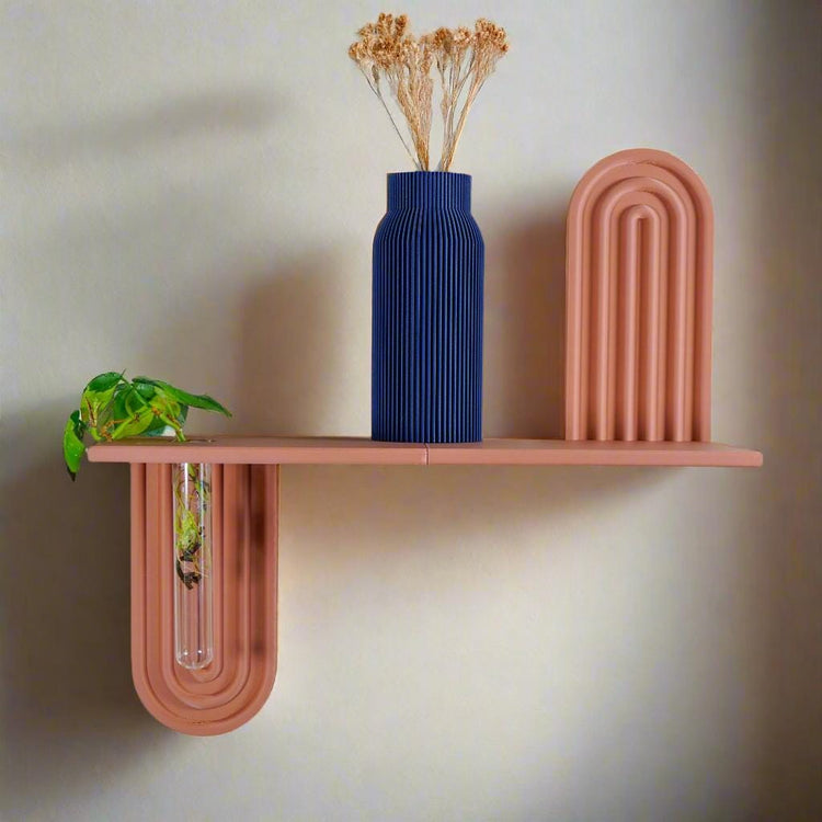 Modern Floating Wall Shelf | Unique Arch Oval 3D Printed Decor Shelf for Entryway