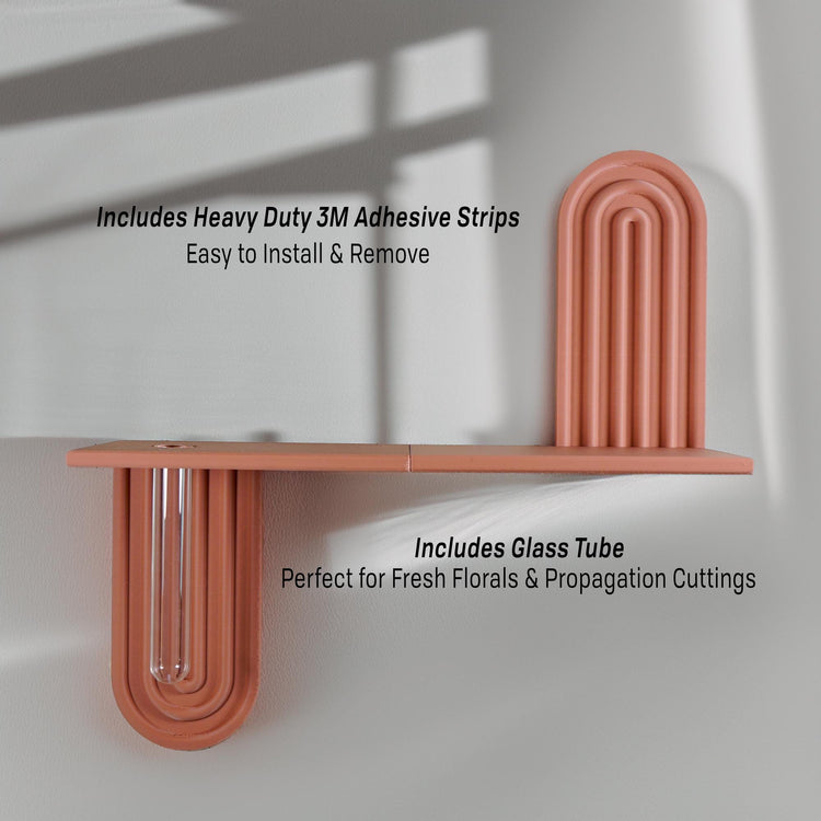 Modern Floating Wall Shelf | Unique Arch Oval 3D Printed Decor Shelf for Entryway