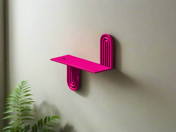 Modern Floating Wall Shelf | Unique Arch Oval 3D Printed Decor Shelf for Entryway