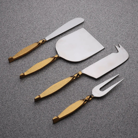 TWISTED URBAN GOLD CHEESE KNIFE 4 PC. SET - Modern Home & Kitchen