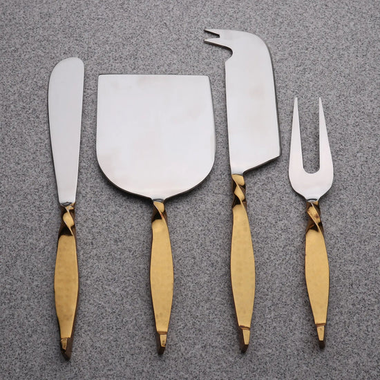 TWISTED URBAN GOLD CHEESE KNIFE 4 PC. SET - Modern Home & Kitchen