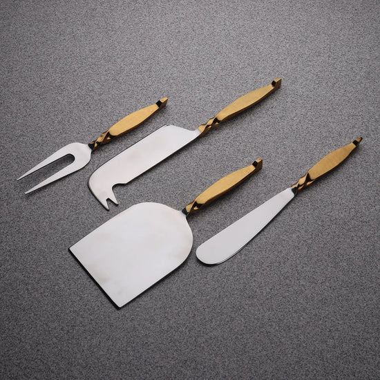 TWISTED URBAN GOLD CHEESE KNIFE 4 PC. SET - Modern Home & Kitchen