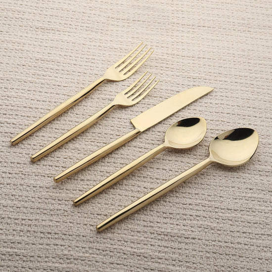 Brio PVD 5 Pc. Flatware Set - Modern Home & Kitchen