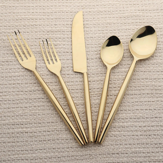 Brio PVD 5 Pc. Flatware Set - Modern Home & Kitchen