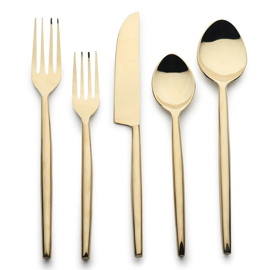 Brio PVD 5 Pc. Flatware Set - Modern Home & Kitchen
