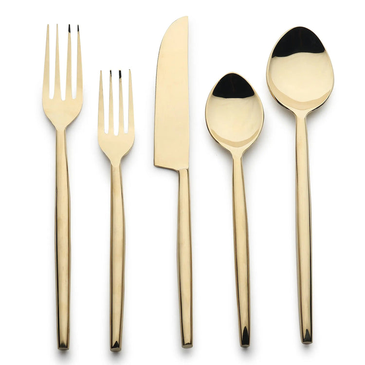 Brio PVD 5 Pc. Flatware Set - Modern Home & Kitchen