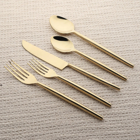 Brio PVD 5 Pc. Flatware Set - Modern Home & Kitchen