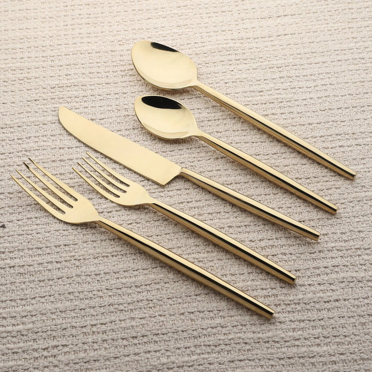 Brio PVD 5 Pc. Flatware Set - Modern Home & Kitchen