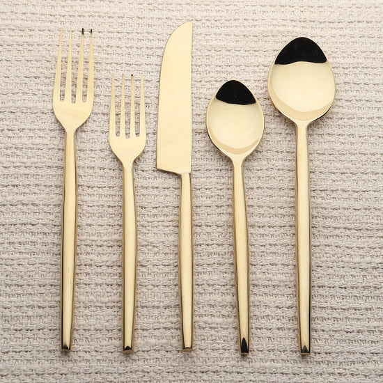 Brio PVD 5 Pc. Flatware Set - Modern Home & Kitchen
