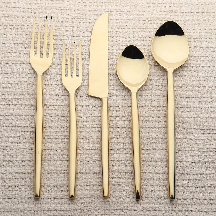 Brio PVD 5 Pc. Flatware Set - Modern Home & Kitchen