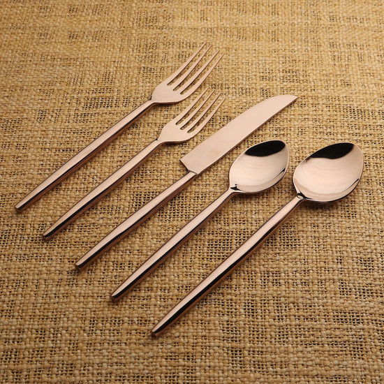 Brio PVD 5 Pc. Flatware Set - Modern Home & Kitchen