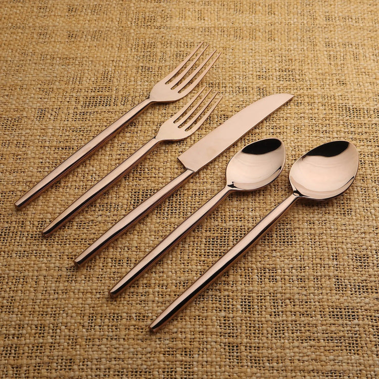 Brio PVD 5 Pc. Flatware Set - Modern Home & Kitchen