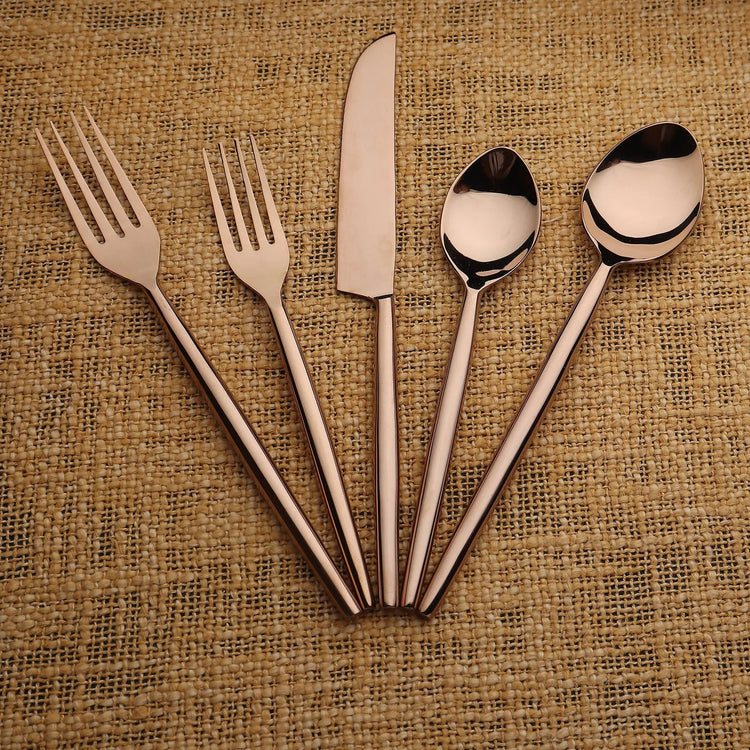 Brio PVD 5 Pc. Flatware Set - Modern Home & Kitchen