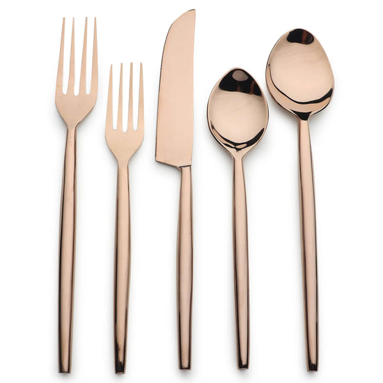 Brio PVD 5 Pc. Flatware Set - Modern Home & Kitchen