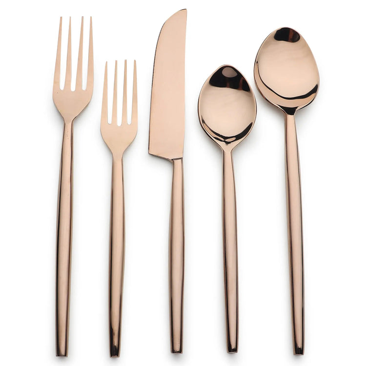 Brio PVD 5 Pc. Flatware Set - Modern Home & Kitchen
