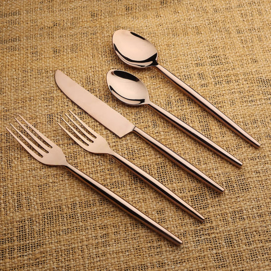Brio PVD 5 Pc. Flatware Set - Modern Home & Kitchen