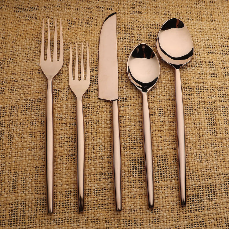 Brio PVD 5 Pc. Flatware Set - Modern Home & Kitchen