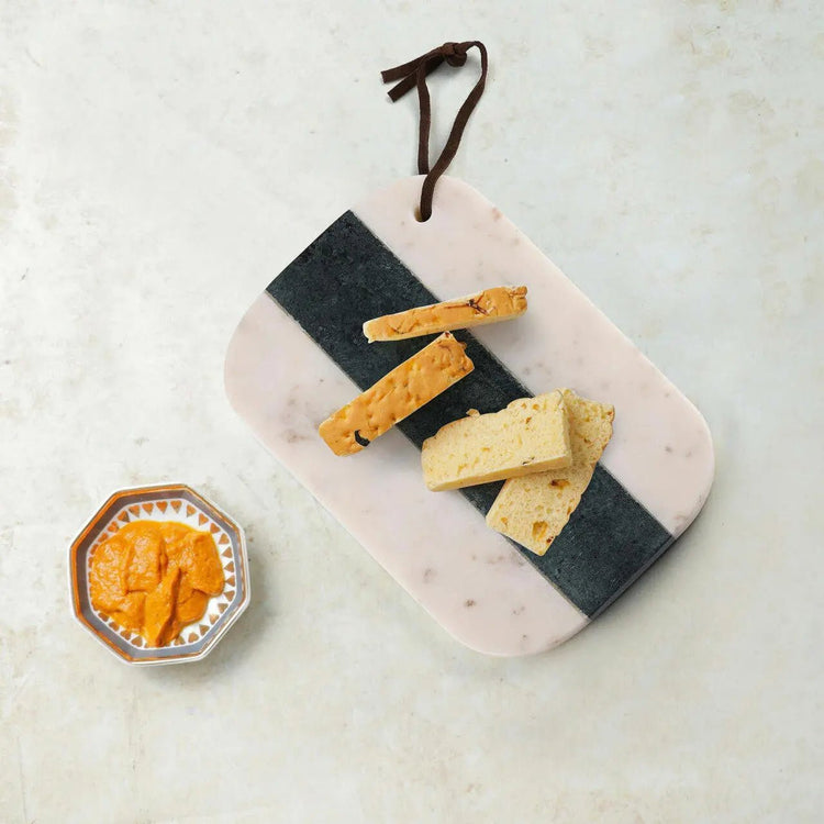 Brandy Green & White Marble Cheese Board - Modern Home & Kitchen