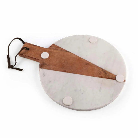 Cupid Marble Wood Round Platter - Modern Home & Kitchen