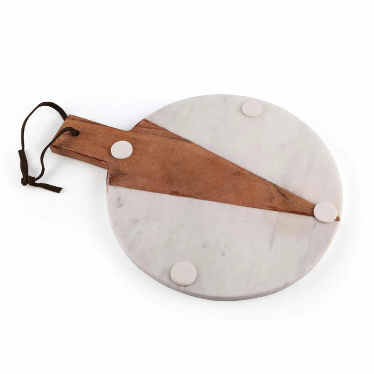 Cupid Marble Wood Round Platter - Modern Home & Kitchen